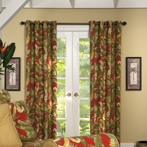 Captiva Nature/Floral Semi-Sheer Rod Pocket Curtain Panels (Set of 2)
