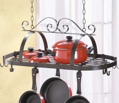 Darby Home Co Kitchen Hanging Pot Rack Reviews Wayfair   Kitchen Hanging Pot Rack 