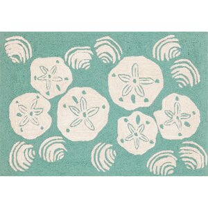 Artic Aqua Shell Toss Area Rug