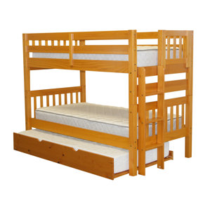 Mission Twin over Twin Bunk Bed with Trundle by Bedz King