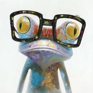 'Hipster Froggy II' Painting Print on Wrapped Canvas