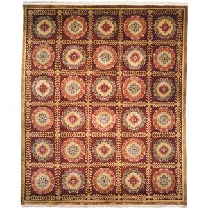 Bahl Hand-Knotted Red/Brown Area Rug