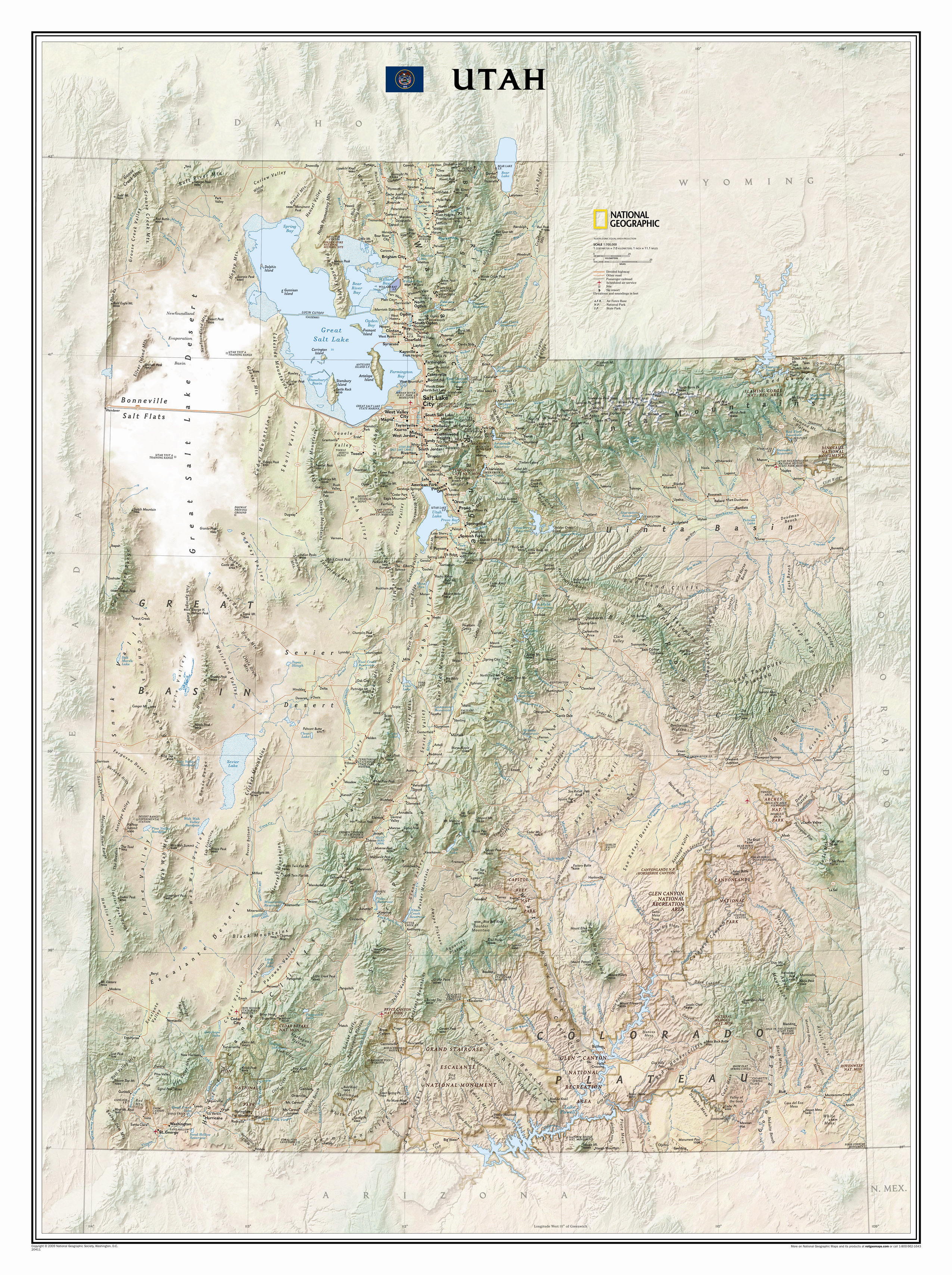 National Geographic Maps Utah State Wall Map & Reviews Wayfair