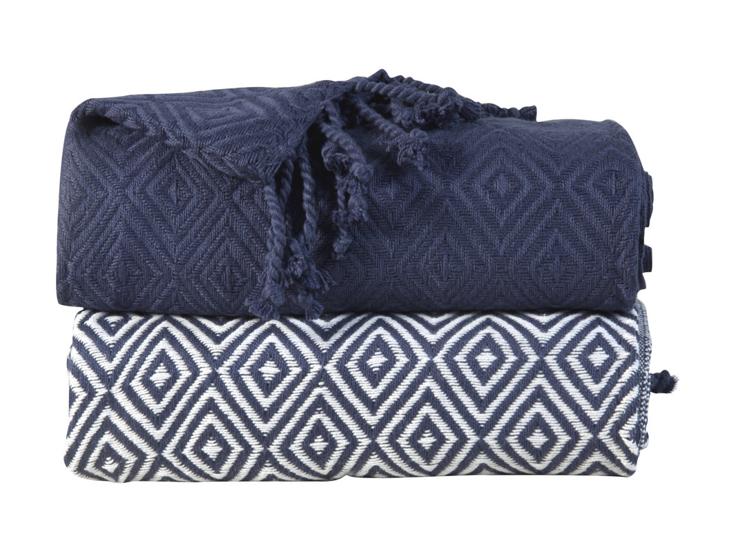 Affinity Linens Elegancia Diamond Weave Cotton Throw Blanket & Reviews