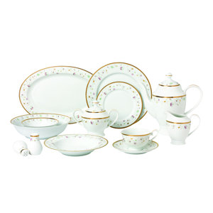 La Luna Bone China 57 Piece Dinnerware Set, Service for 8