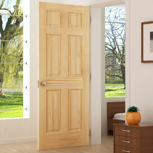 6 Panel Solid Pine Door Wayfair Paneled Solid Wood Unfinished Colonial Standard Door