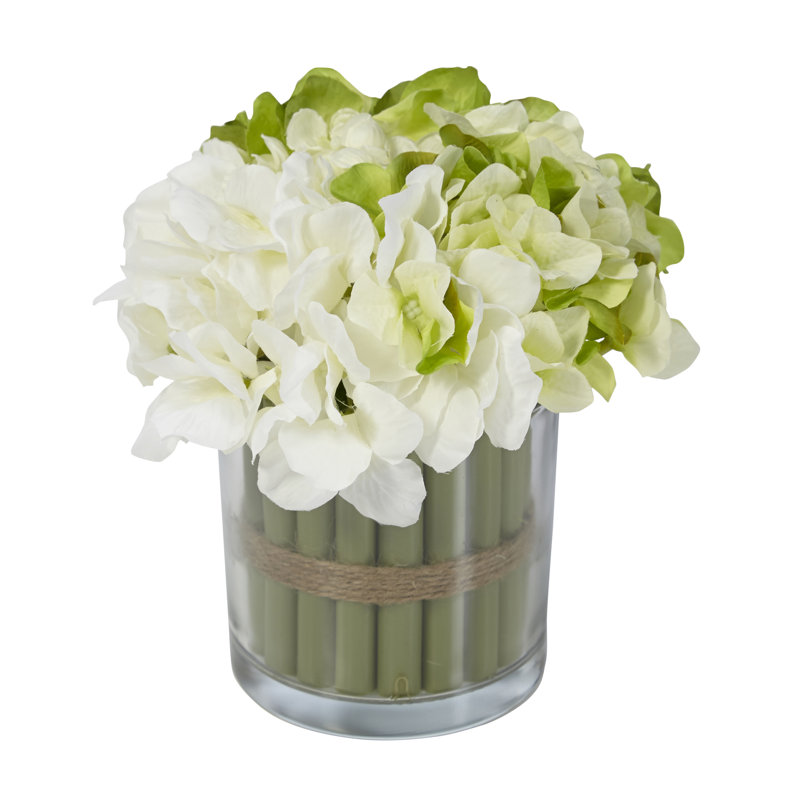 Hydrangea Bouquet Centerpiece in Vase & Reviews Joss & Main