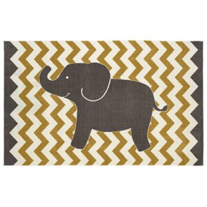 Brynn Lucky Elephant Yellow Kids Rug