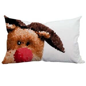 Holiday Treasures Peek-A-Boo Rudolph Christmas Lumbar Pillow