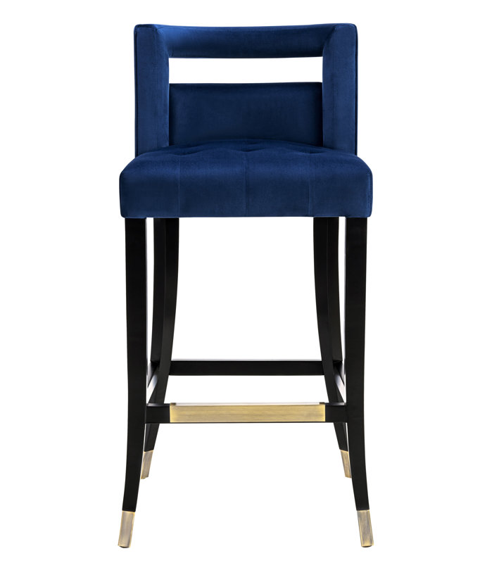 Everly Quinn Cain Velvet Bar Stool Reviews Wayfair Cain Velvet Bar Stool