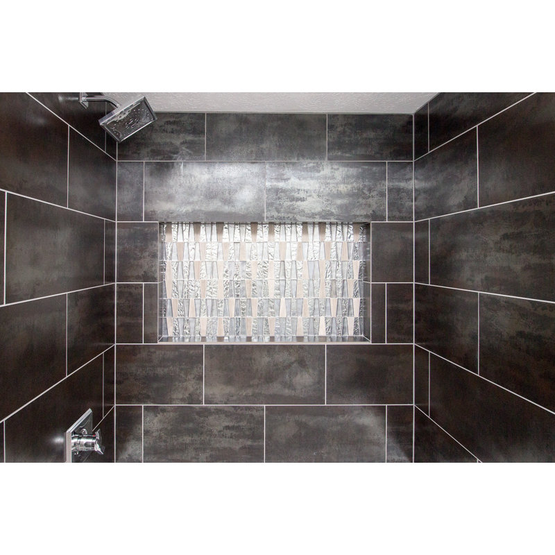 Emser Tile Alchemy Liner 12 X 19 Porcelain Metal Look Field Alchemy Liner 12 X 19 Porcelain Metal Look Field Tile In Silver Linear