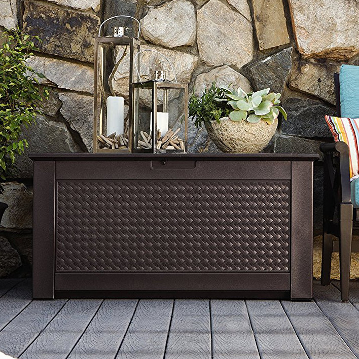 Rubbermaid Patio Chic 93 Gallon Resin Deck Box Reviews Wayfair Patio Chic 93 Gallon Resin Deck Box