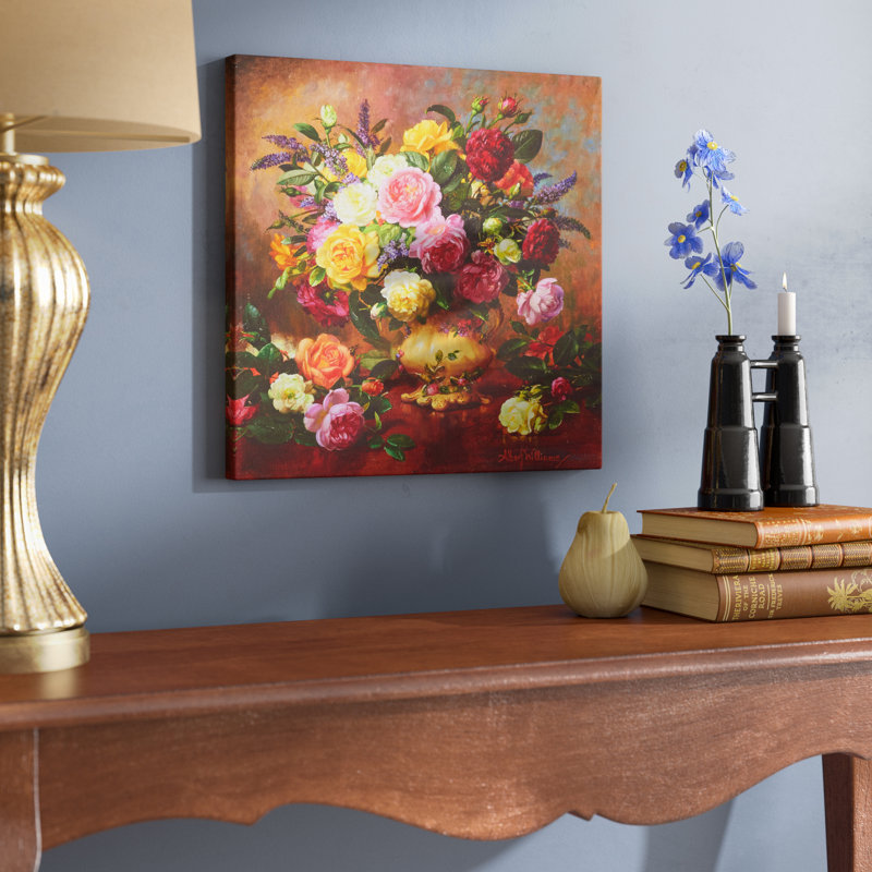 Alcott Hill "Roses from a Victorian Garden" by Albert Williams Painting Print on Wrapped Canvas