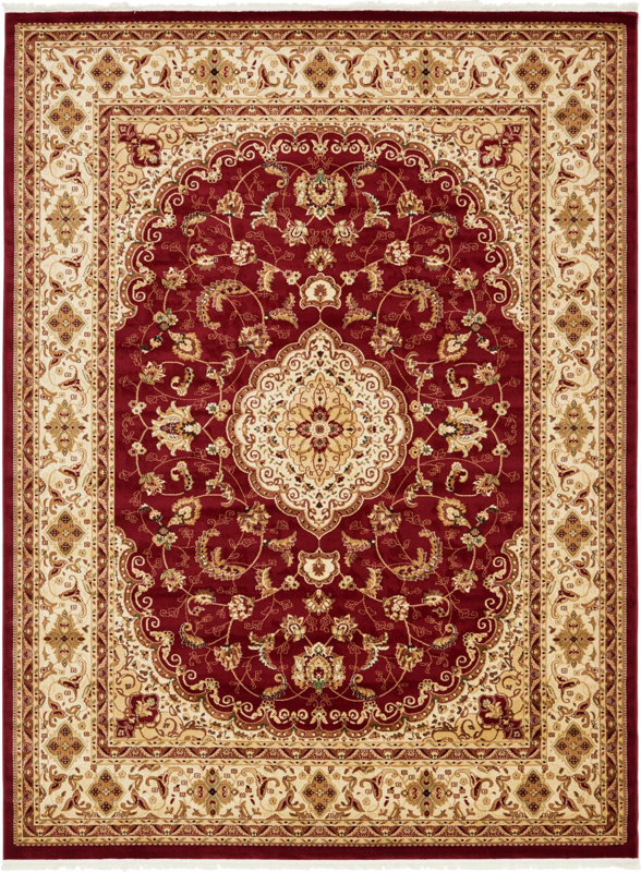 Anthonyson Burgundy/Cream Area Rug & Reviews Birch Lane