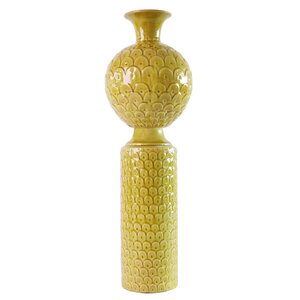 Scalloped Textured Gloss Ceramic Vase