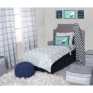 Noah Tribal Buck Feathers Triangles Muslin 4 Piece Toddler Bedding Set