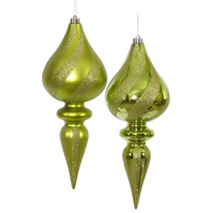 Glitter Finial Ornament (Set of 2)