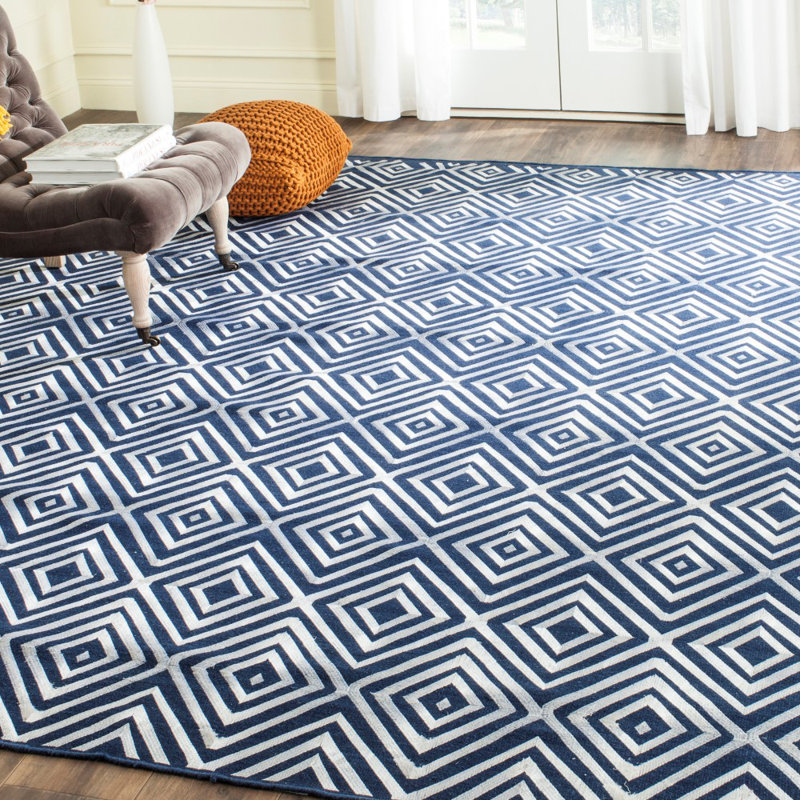 Wade Logan Mata Kilim Navy Area Rug & Reviews Wayfair