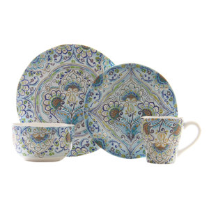 Aisha 16 Piece Dinnerware Set, Service for 4