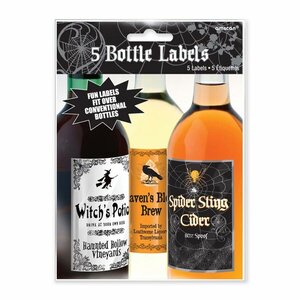 Halloween Party Bottle Labels (Set of 5)