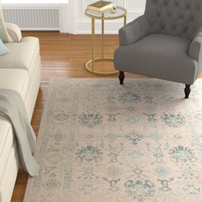 Alcott Hill Canfield Teal/Beige Area Rug & Reviews Wayfair