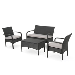 Jeffrey 4 Piece Sofa Set with Cushions