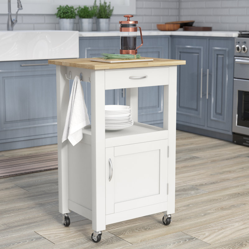 Charlton Home Turcios Kitchen Island Cart With Natural Wood Top Charlton Home Turcios Kitchen Island Cart With Natural Wood Top Reviews Wayfair