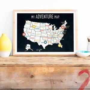 My Adventures USA Map Paper Print