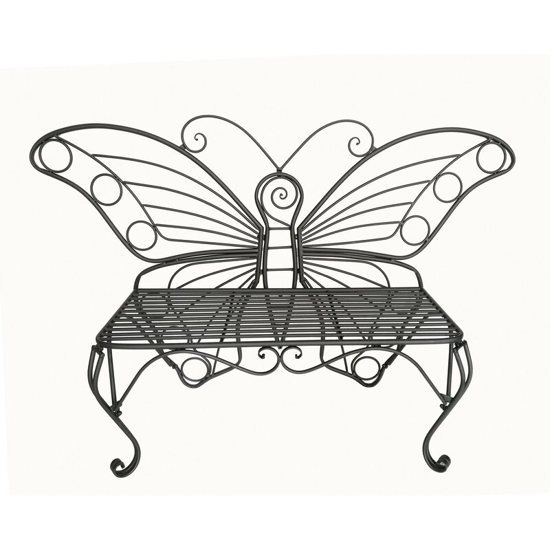 Hi Line Gift Ltd Butterfly Metal Garden Bench & Reviews