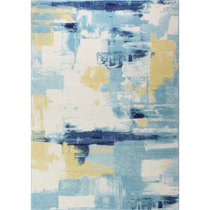 Reasor Ivory/Blue Area Rug