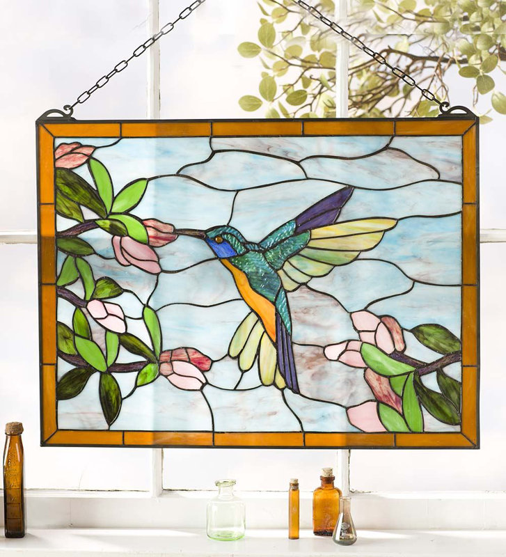 Wind & Weather Humming Bird Stained Glass Panel & Reviews Wayfair.ca