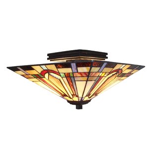 Tiffany 2-Light Semi Flush Mount