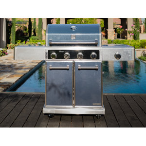 Elite 4-Burner Liquid Propane Gas Grill with Side Burner