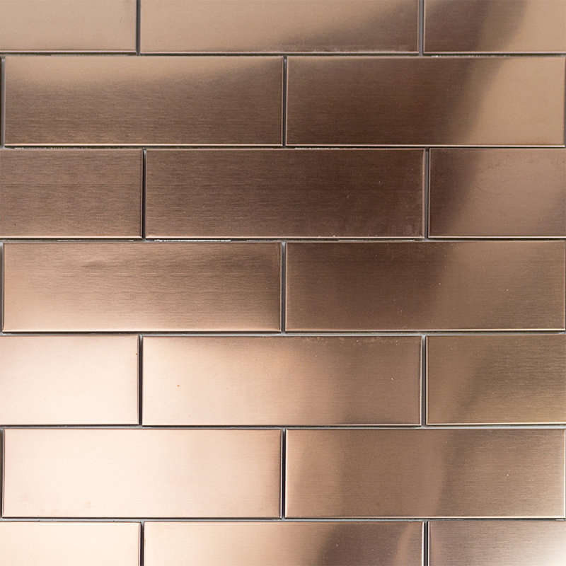Splashback Tile 2 X 10 Metal Subway In Copper Wayfair 2 X 10 Metal Subway Tile