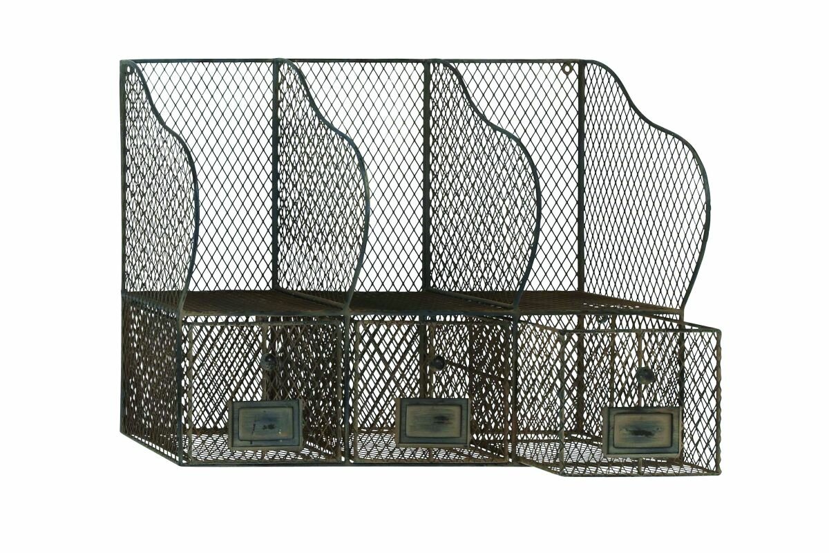 Cole & Grey 22" x 16" x 10" Metal Wire Wall Organizer Accent Shelf