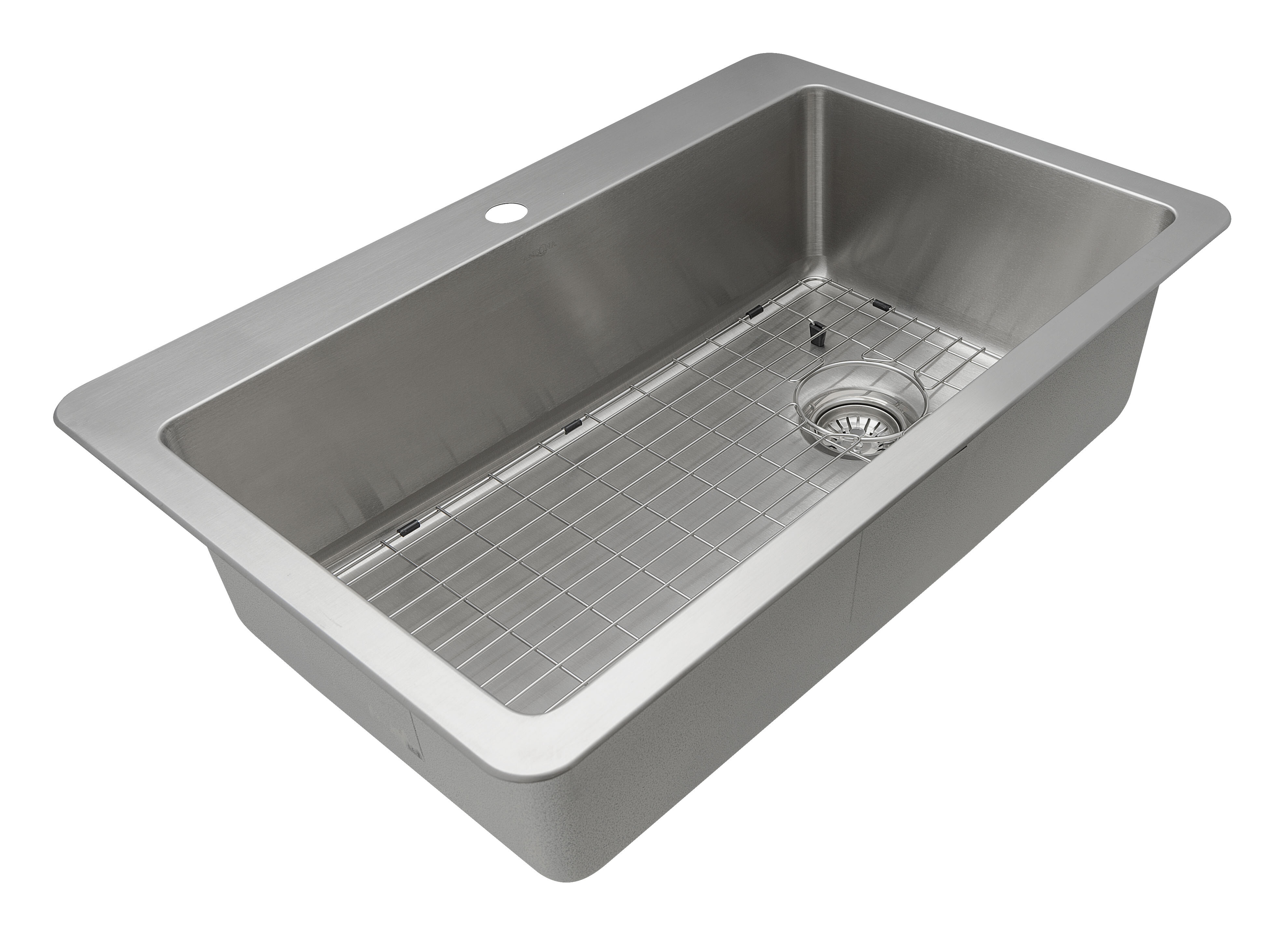 33 X 22 Dual Mount Kitchen Sink With Basket Strainer