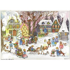 Sellmer Small Village Scene with Carolers Advent Calendar