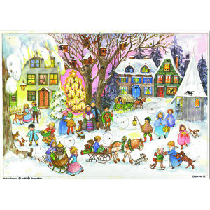 Sellmer Small Village Scene with Carolers Advent Calendar