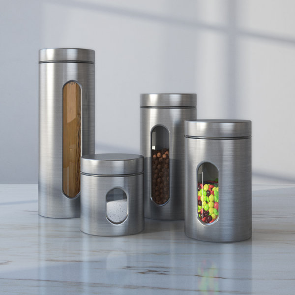 Wayfair Basics 4 Piece Stainless Steel Kitchen Wayfair Basics 4 Piece Stainless Steel Kitchen Canister Set Reviews