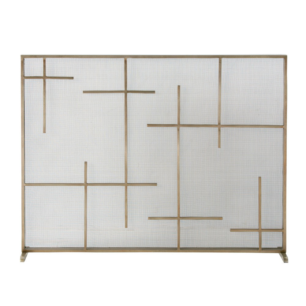 Arteriors Caleb Single Panel Iron Fireplace Screen Wayfair
