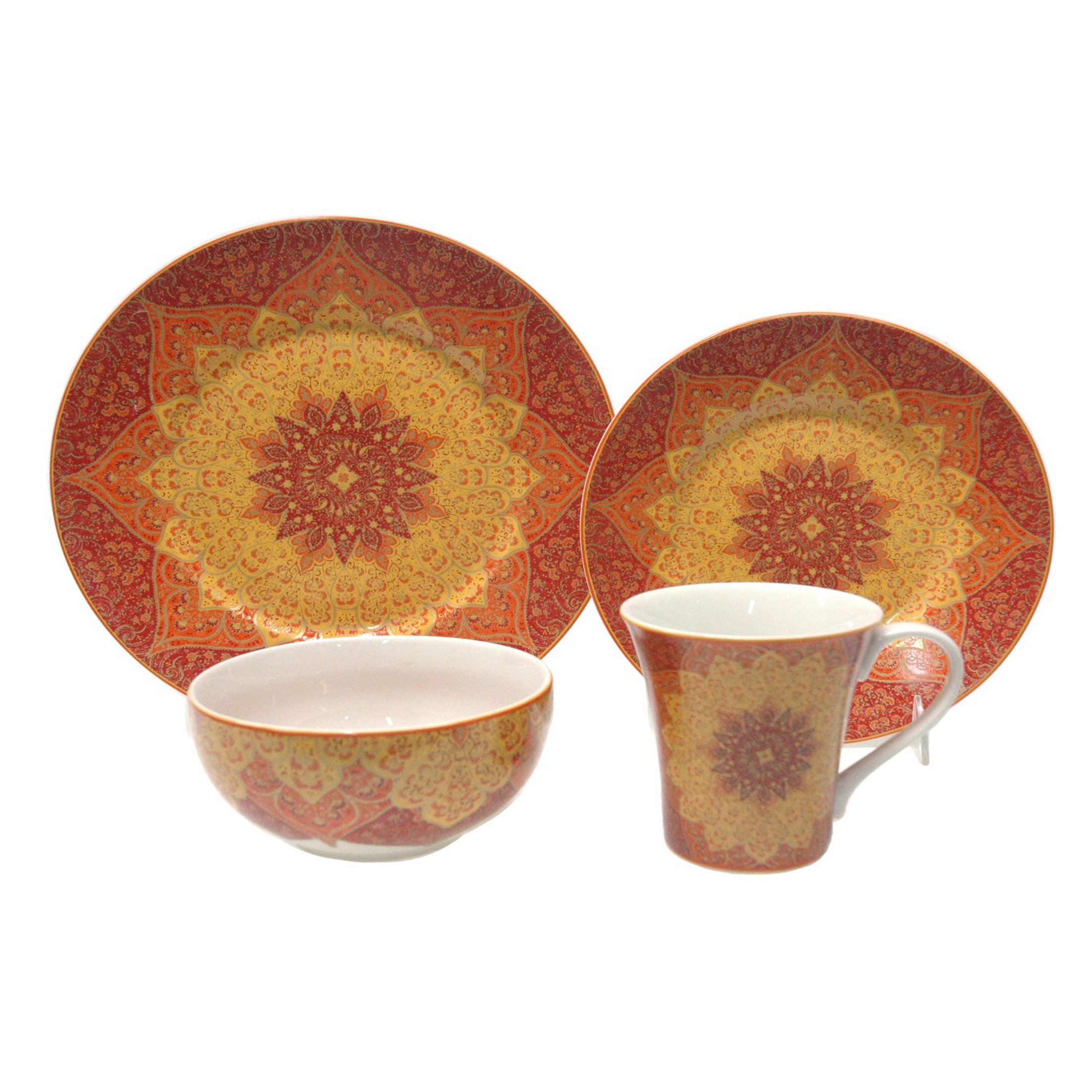 222 Fifth Kashan 16 Piece Dinnerware Set, Service for 4 | Wayfair 222 Fifth Kashan 16 Piece Dinnerware Set, Service for 4 | Wayfair