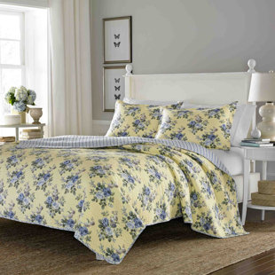 Linley Cotton Reversible Quilt Set By Laura Ashley Home Linley Cotton Reversible Quilt Set By Laura Ashley Home