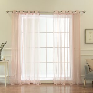 Attell Solid Sheer Grommet Curtain Panels (Set of 2)