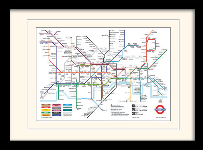 Riley Ave. London Underground Map Framed Graphic Art Print & Reviews Wayfair.co.uk
