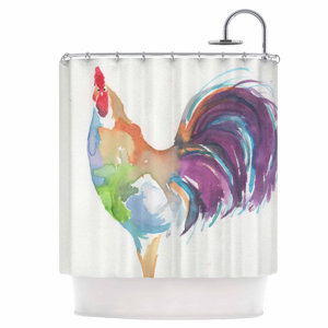 Watercolor Rooster Shower Curtain
