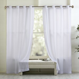 Sallee Geometric Sheer Grommet Single Curtain Panel