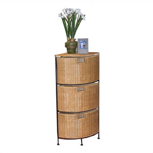 Wicker Corner 3 Drawer Unit