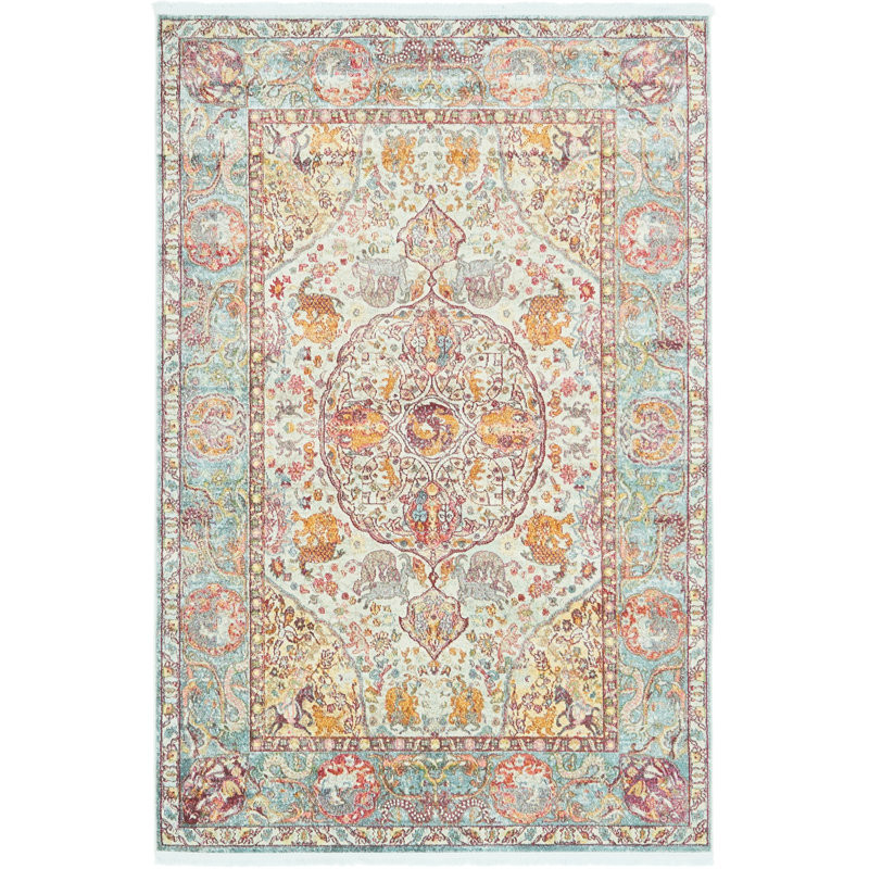 Bungalow Rose Lonerock Aqua Yellow Area Rug Reviews Wayfair Lonerock Aqua Yellow Area Rug