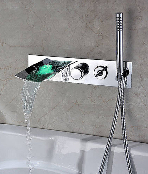 kokols single handle wall mount tub faucet with hand shower reviews wayfair - Wall Mount Bathroom Faucet kokols single handle wall mount tub faucet with hand shower reviews wayfair - Wall Mount Bathroom Faucet