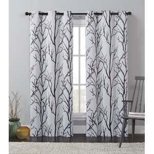 Southold Nature / Floral Max Blackout Grommet Single Curtain Panel